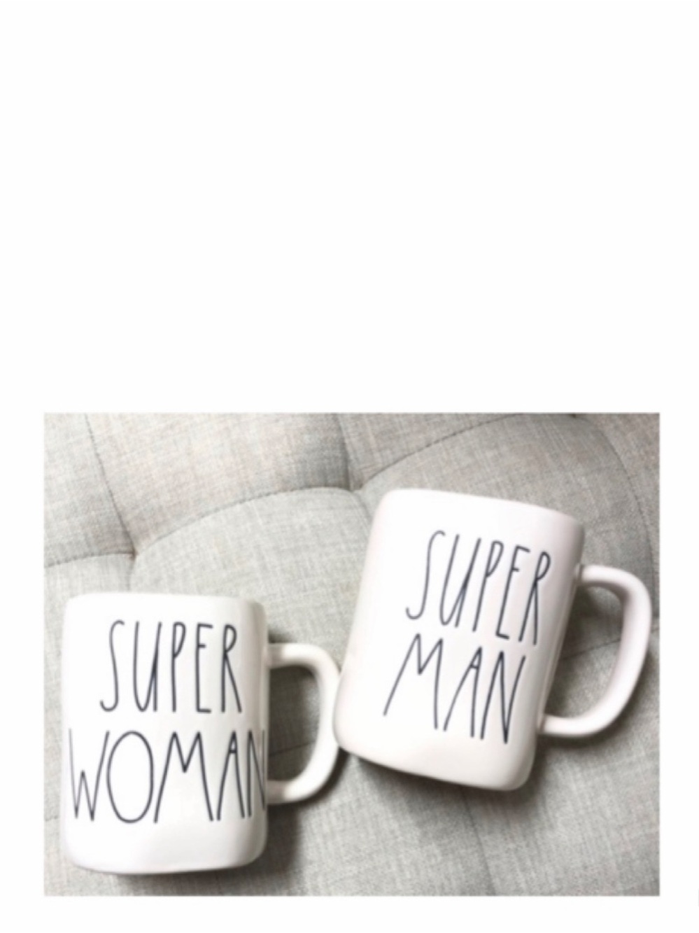 NEW Rae Dunn Superman & Superwoman Mug Set